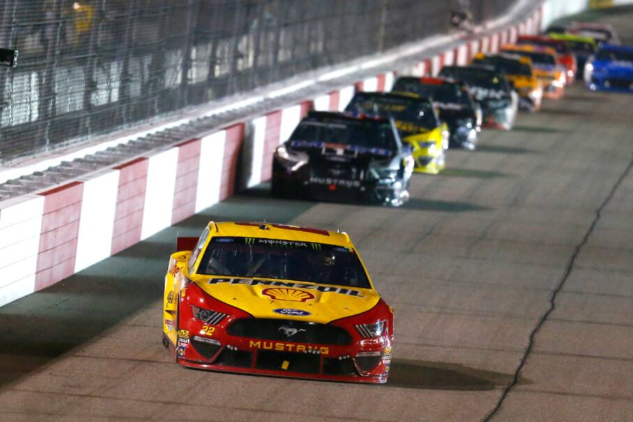 Team Penske's Joey Logano made a late run for the win in Saturday’s NASCAR Cup series race. Team Penske's Joey Logano made a late run for the win in Saturday’s NASCAR Cup series race.